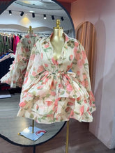 Elegant Lantern Sleeve Lace-up Ruffled Layered Dress